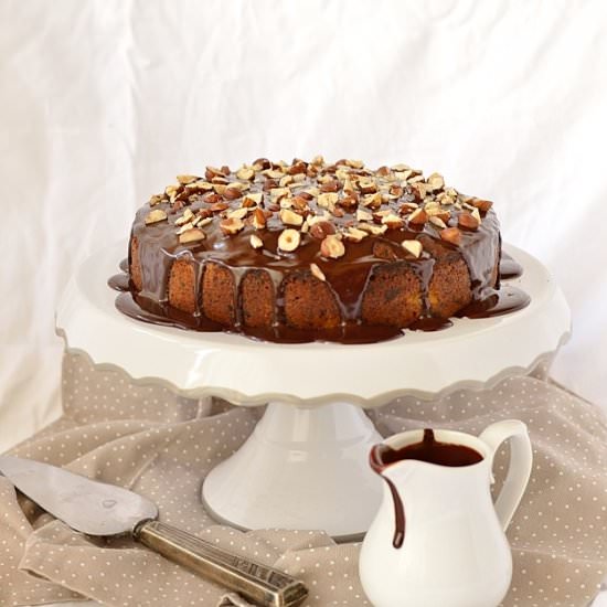 Chocolate, Pear & Hazelnut Cake