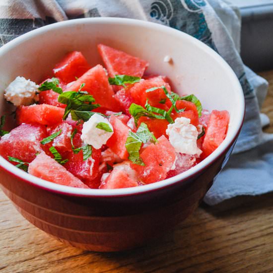 Watermelon, Feta & Mint Salad