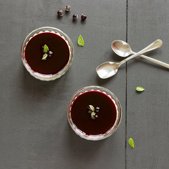 Vanilla Custard Blackcurrant Coulis