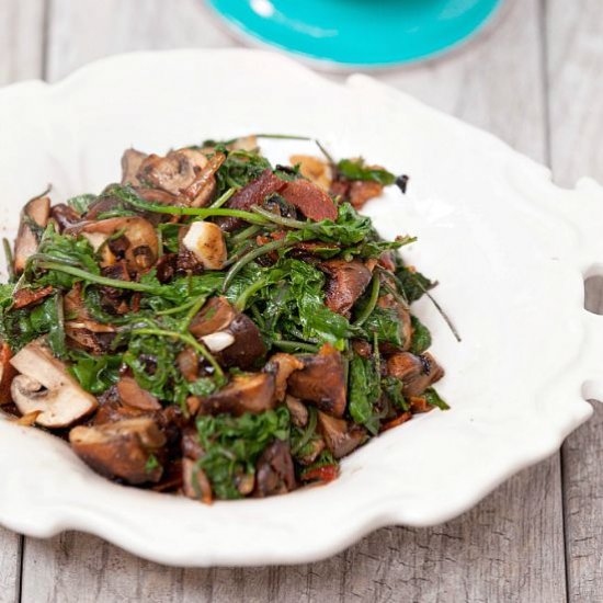 Garlic Kale Mushroom Stir Fry