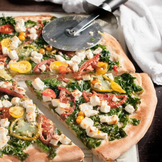 Homemade Spinach Feta Pizza