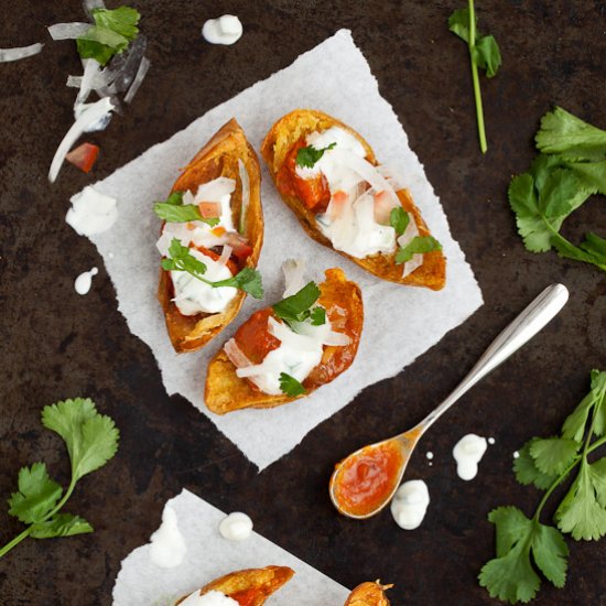 Poppadom Style Potato Skins