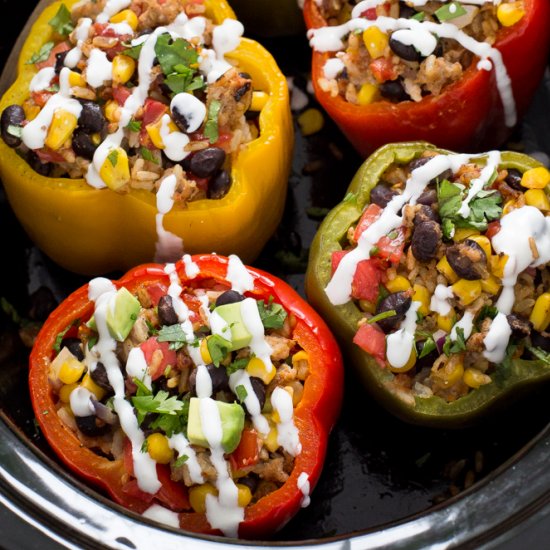 Mexican Slow Cooker Stuffed Peppers