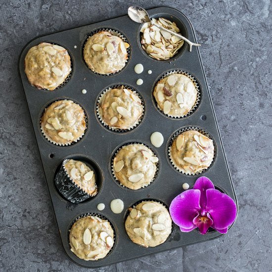 Glazed Almond Poppy Seed Muffins