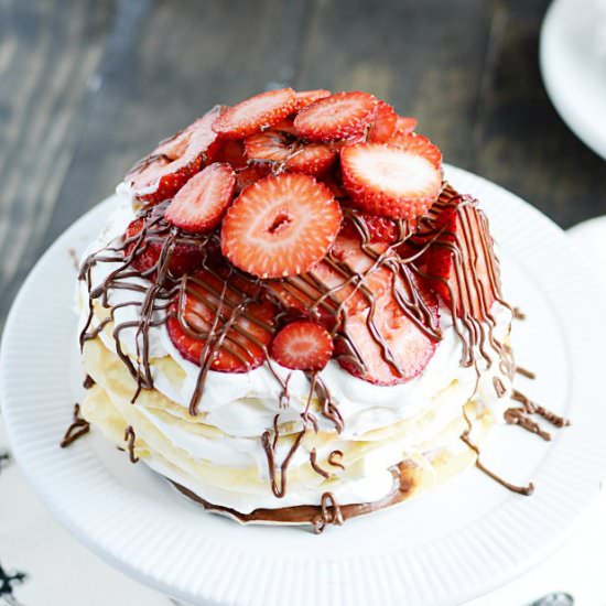 Strawberry Nutella Crepe Cake