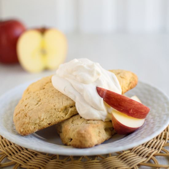 Apple Scones with Cinnamon Cream