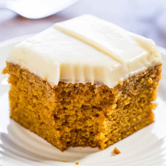 Easy Pumpkin Spice Cake w/ Frosting