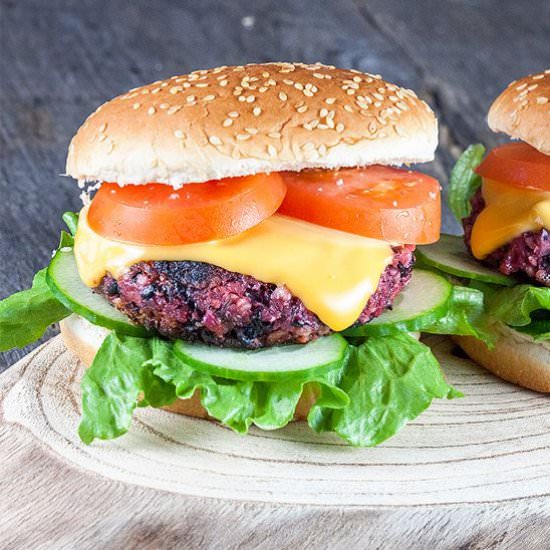 Roasted red beet burger