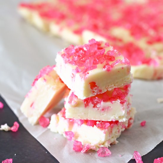 Pink Rock Candy Fudge