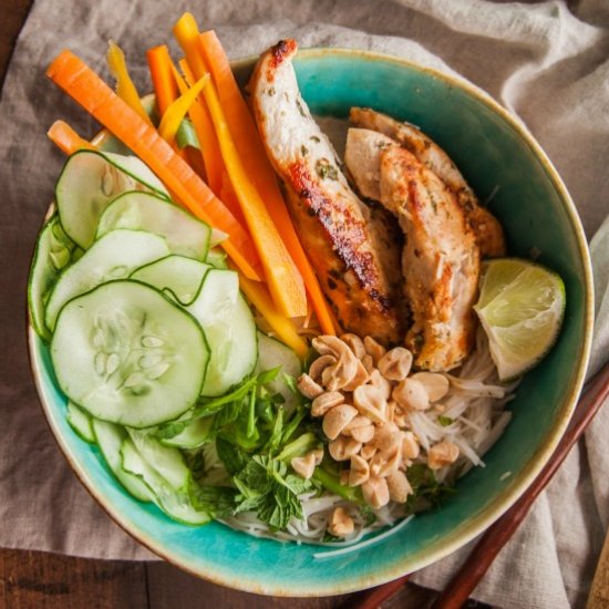 Vietnamese Chicken Rice Noodle Salad