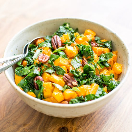 Roasted Butternut and Kale Bowl