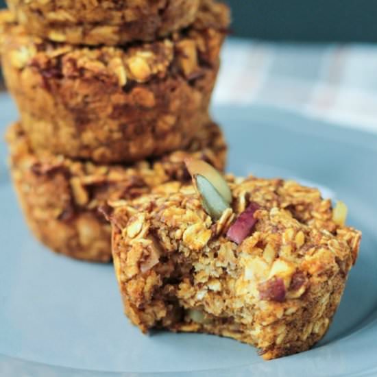 Apple Pumpkin Baked Oatmeal Bites