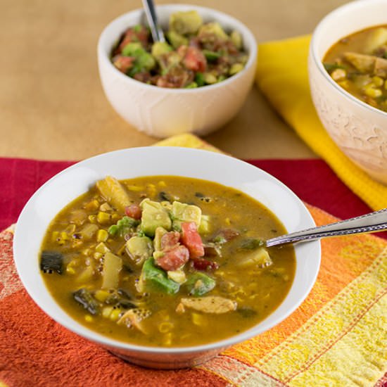 Roasted Poblano and Chicken Chowder