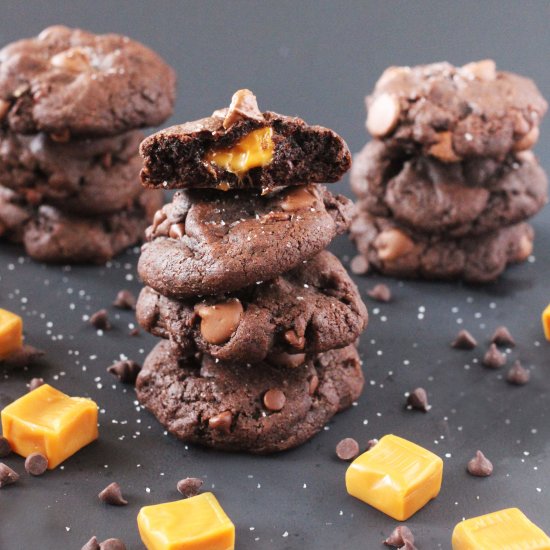 Chocolate Caramel-Stuffed Cookies