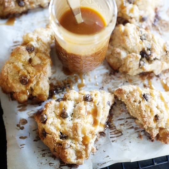 Roasted Pear Scones with Caramel