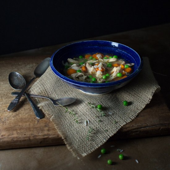 Greek Lemon Chicken & Rice Soup