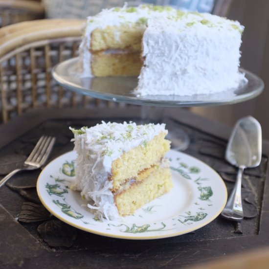 Tropical Cake with Coconut Frosting