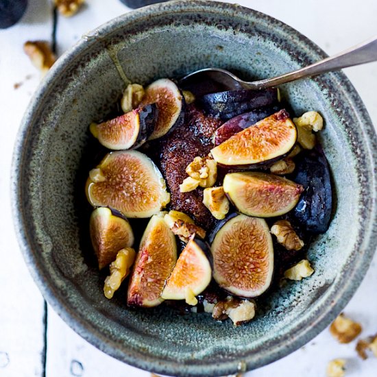 Teff Porridge w/ Figs & Walnuts