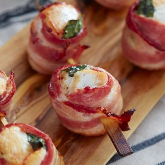 Bacon Wrapped Chicken Breast Kebabs