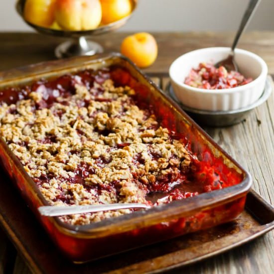 Plum Crisp with Almond Oat Topping