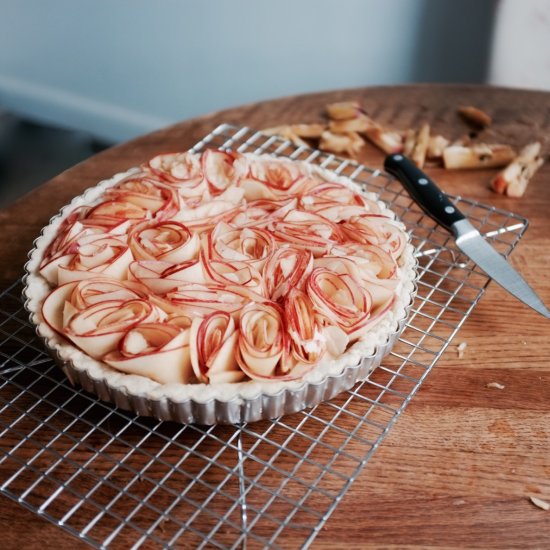 Almond Apple Tart with Roses