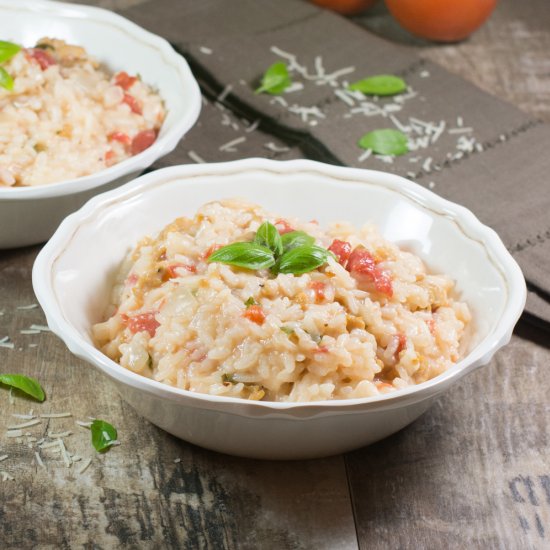 Tomato-Basil and Chicken Sausage Risotto