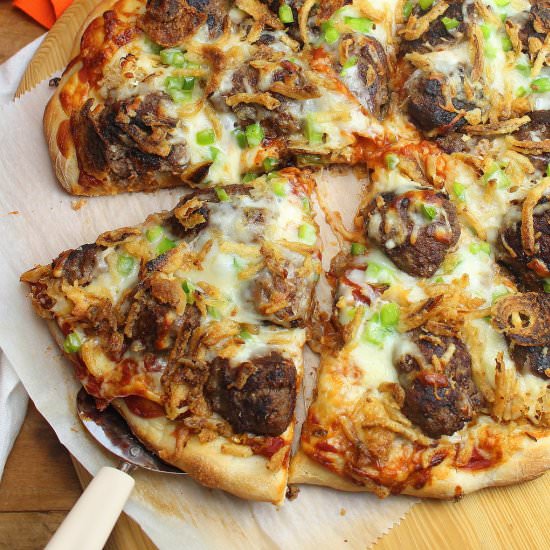 Sauerkraut and Meatball Pizza