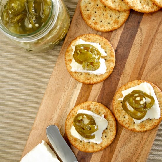 Candied Jalapeños with Brie