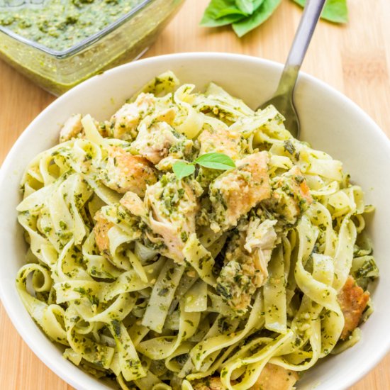 Chicken Pasta with Basil Pesto