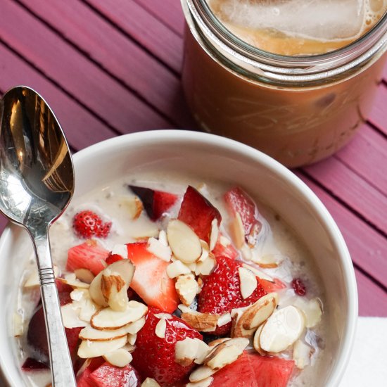 Overnight Oats + Maple Strawberries