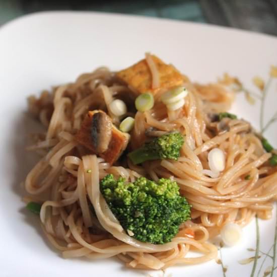 Rice Noodles with Veggies and Tofu