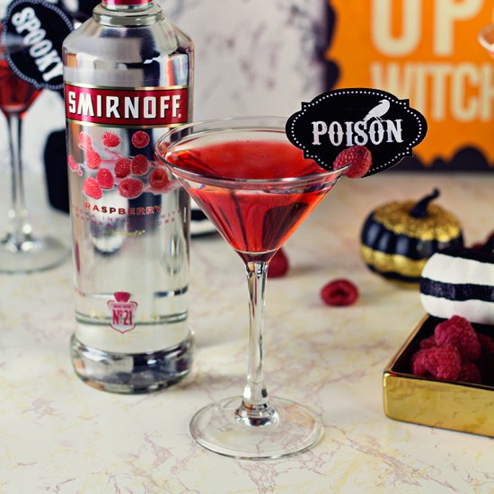 Raspberry Halloween Martini