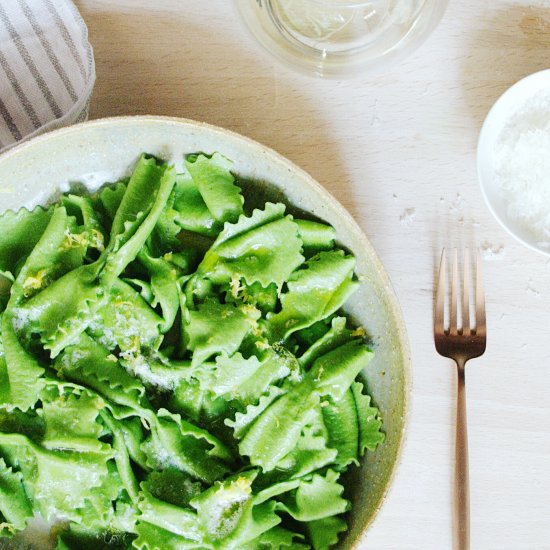 Stinging Nettle Bow-Tie Pasta