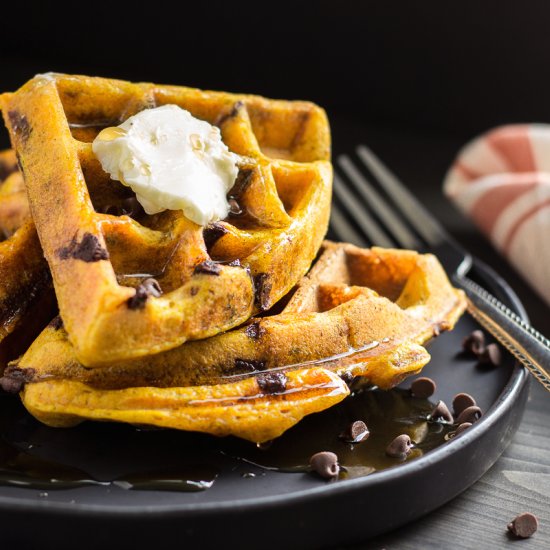 Yeasted Pumpkin Waffles