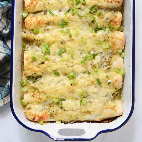 Creamy Chicken and Kale Enchiladas