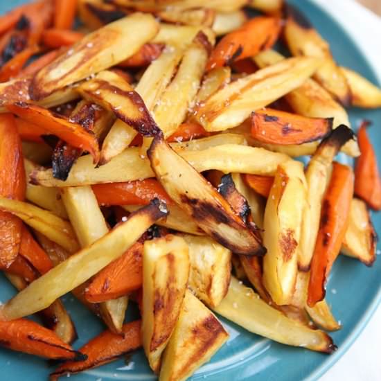 Honey Roasted Parsnips and Carrots