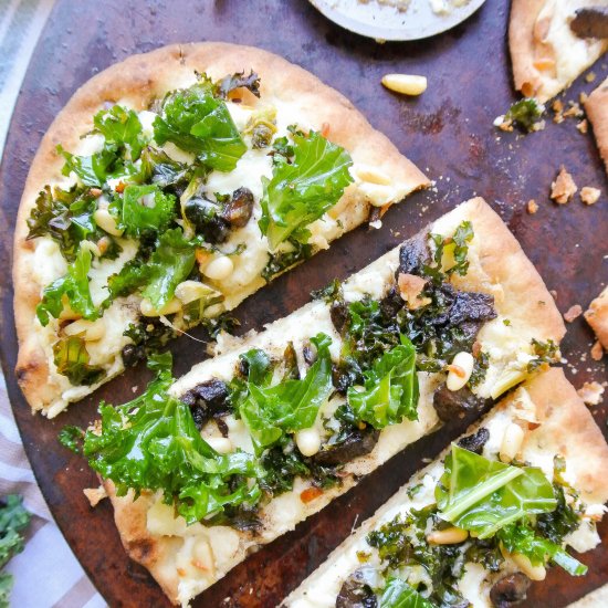 Kale + Whipped Ricotta Naan Pizza