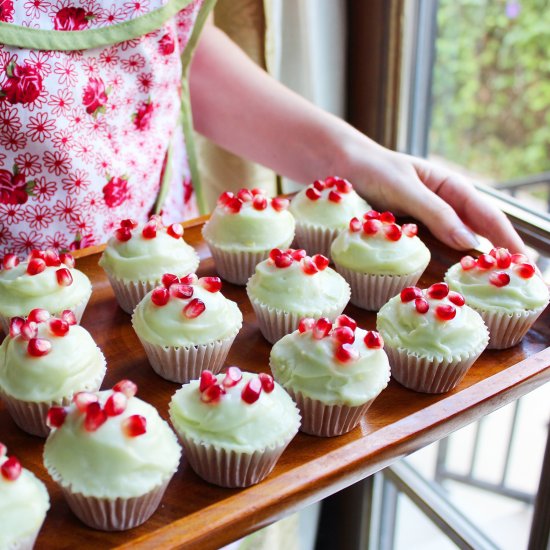 Pomegranate and Avocado Cupcakes