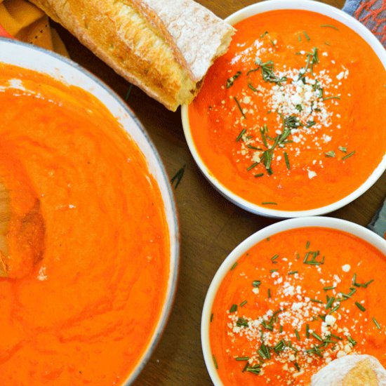 Roasted Red Pepper and Tomato Soup