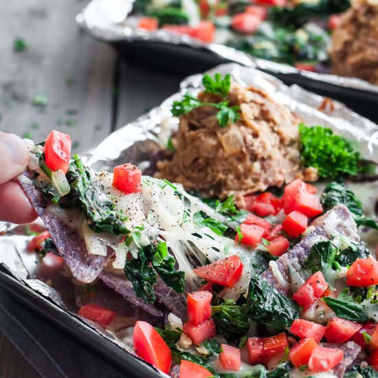 Garlic Spinach Nachos