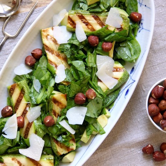 Grilled Courgette & Chard Salad