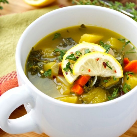 Acorn Squash and Kale Soup