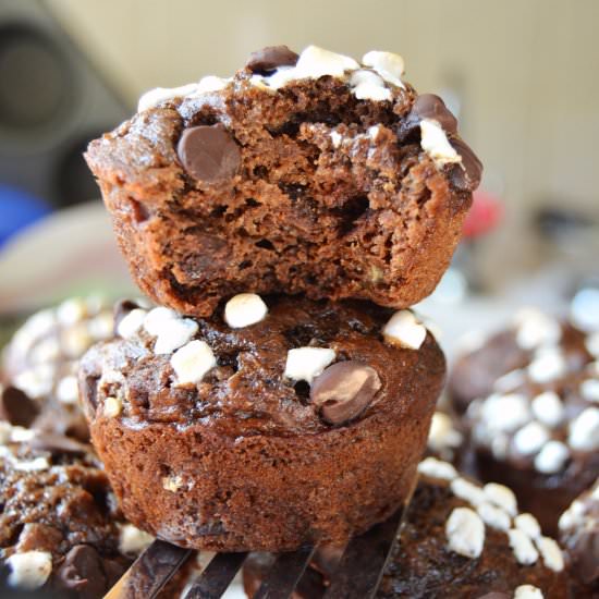 Skinny Hot Chocolate Muffins