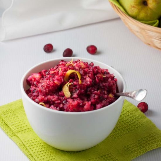 Cranberry Lemon and Pear Relish