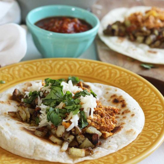 Chorizo and Egg Breakfast Tacos