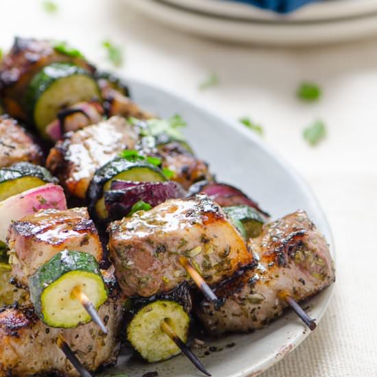 Grilled Pork Belly Skewers