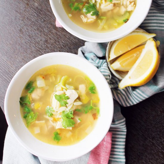 Chicken Soup with Lemon and Orzo