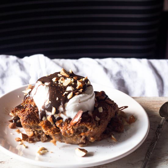 Hot Fudge Bread Pudding