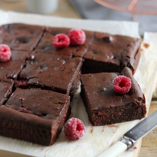 Healthy Chocolate Raspberry Brownie