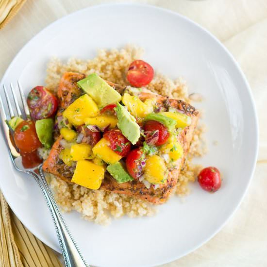 Blackened Salmon with Mango Avocado